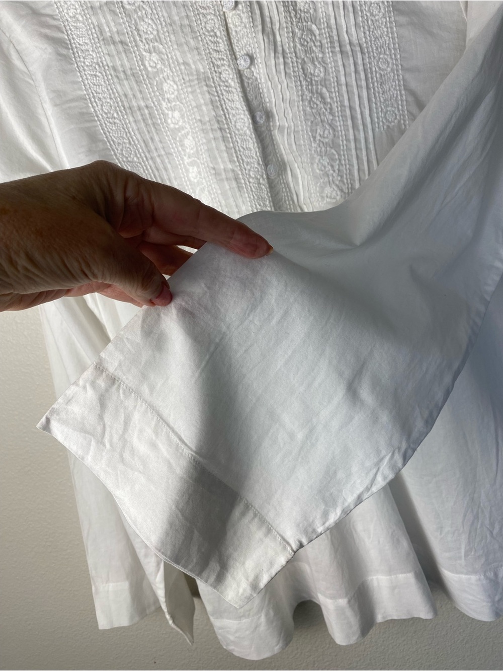 Lauren Ralph Lauren White Embroidered 100% Cotton Tunic Blouse-L-Coastal Grandma - Picture 6 of 8